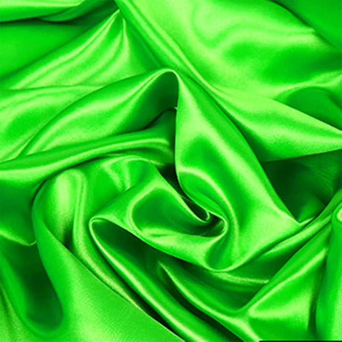 Satin Fabric by The Yard 58 Inches Wide (Neon Green,1 Yards)