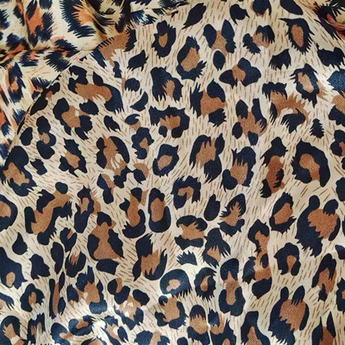 Satin Fabric by The Yard 58 Inches Wide (Leopard,1 Yards)
