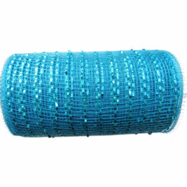 10 inch x 30 feet(10 Yards) Metallic Deco Poly Mesh Ribbon - Turquoise