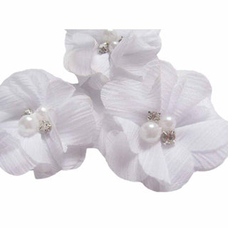 20 Chiffon Silk Flower Rhinestone Pearl 2