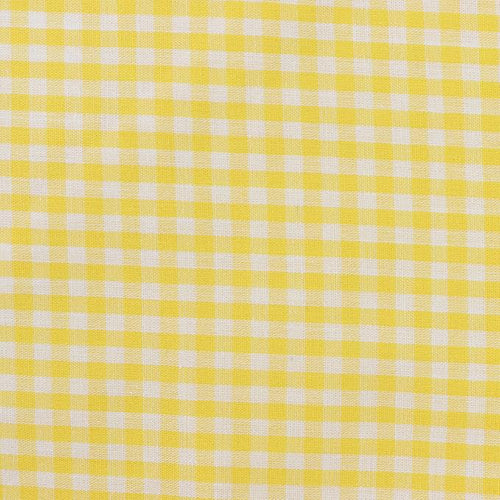 Gingham Fabric by The Yard 57" Wide 100% Cotton (1 Yard,Yellow)