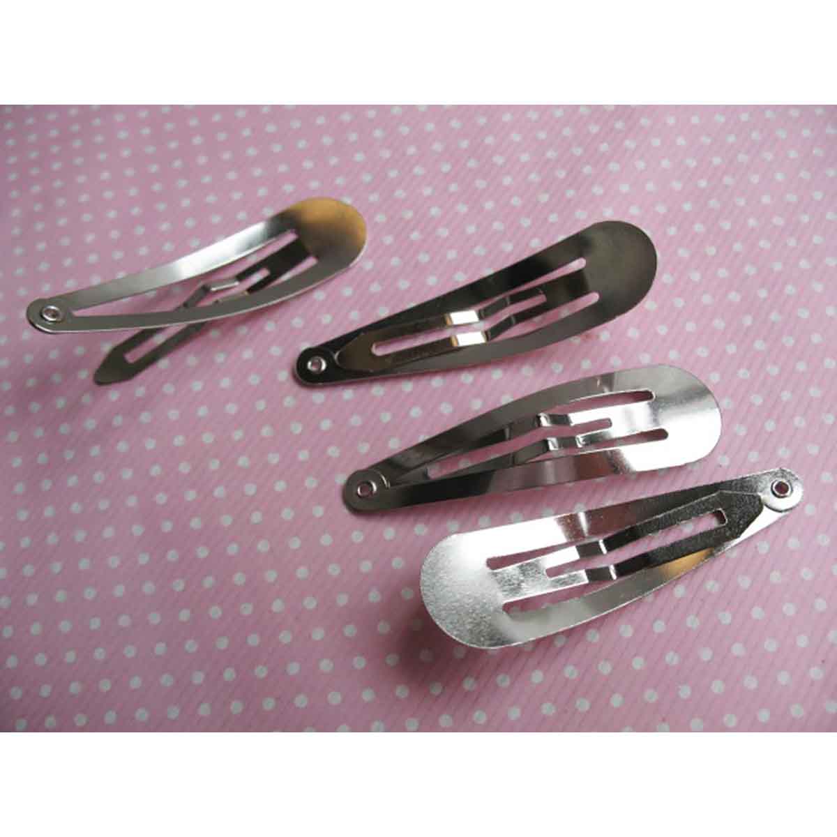 500 Metal Snap Hair Clips 30mm-Silver