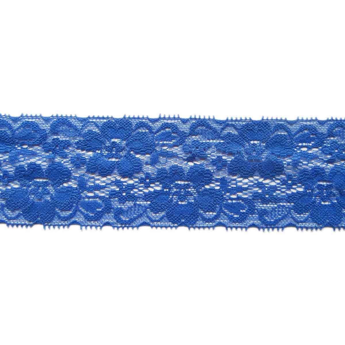 20y Elastic Lace Trim Ribbon 2″-Royal
