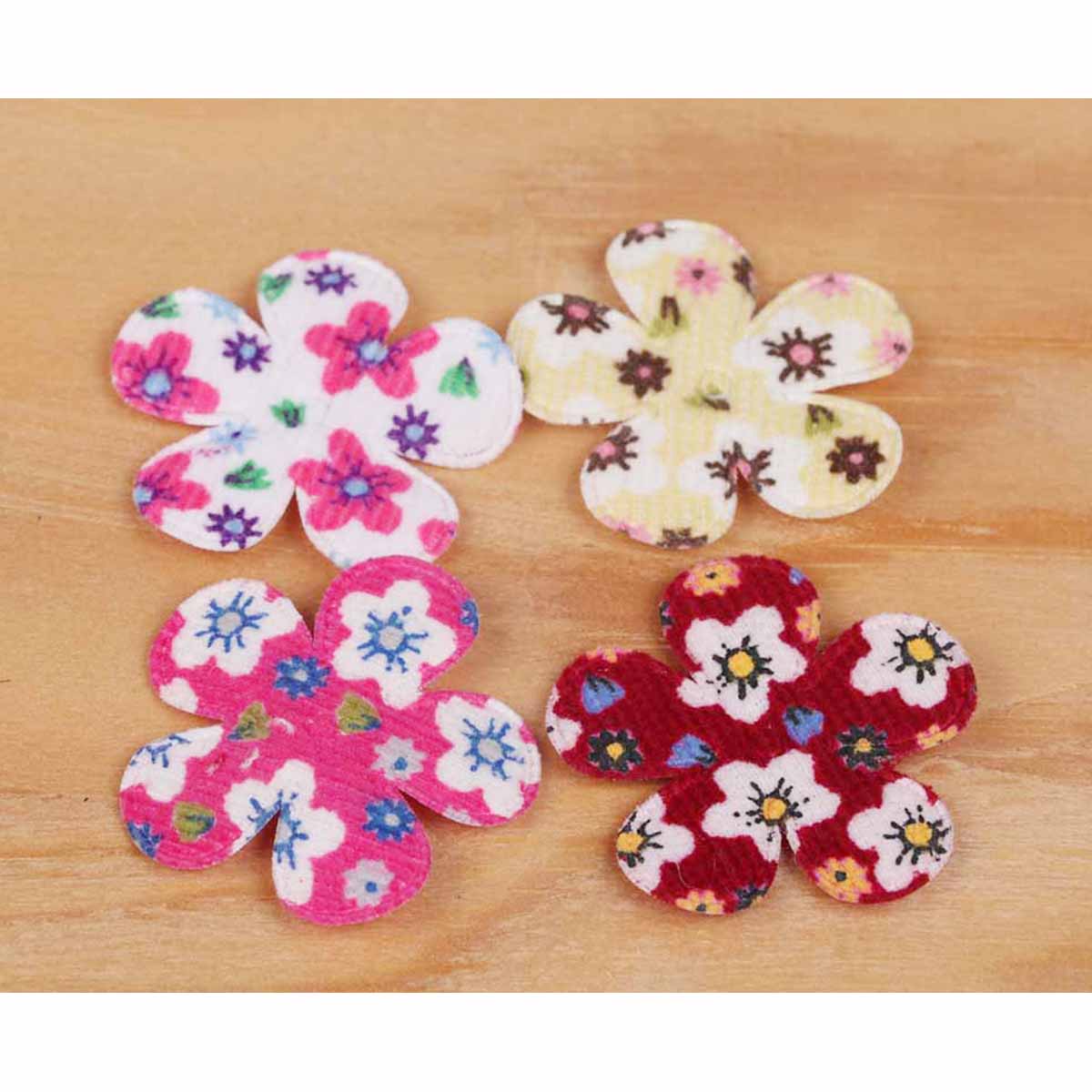 80 Padded Floral Flower 1.5″-4 Colors