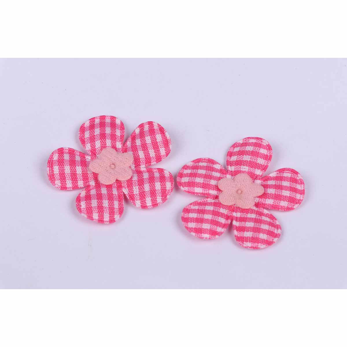 100 Gingham Flower 1.5″- Hot Pink