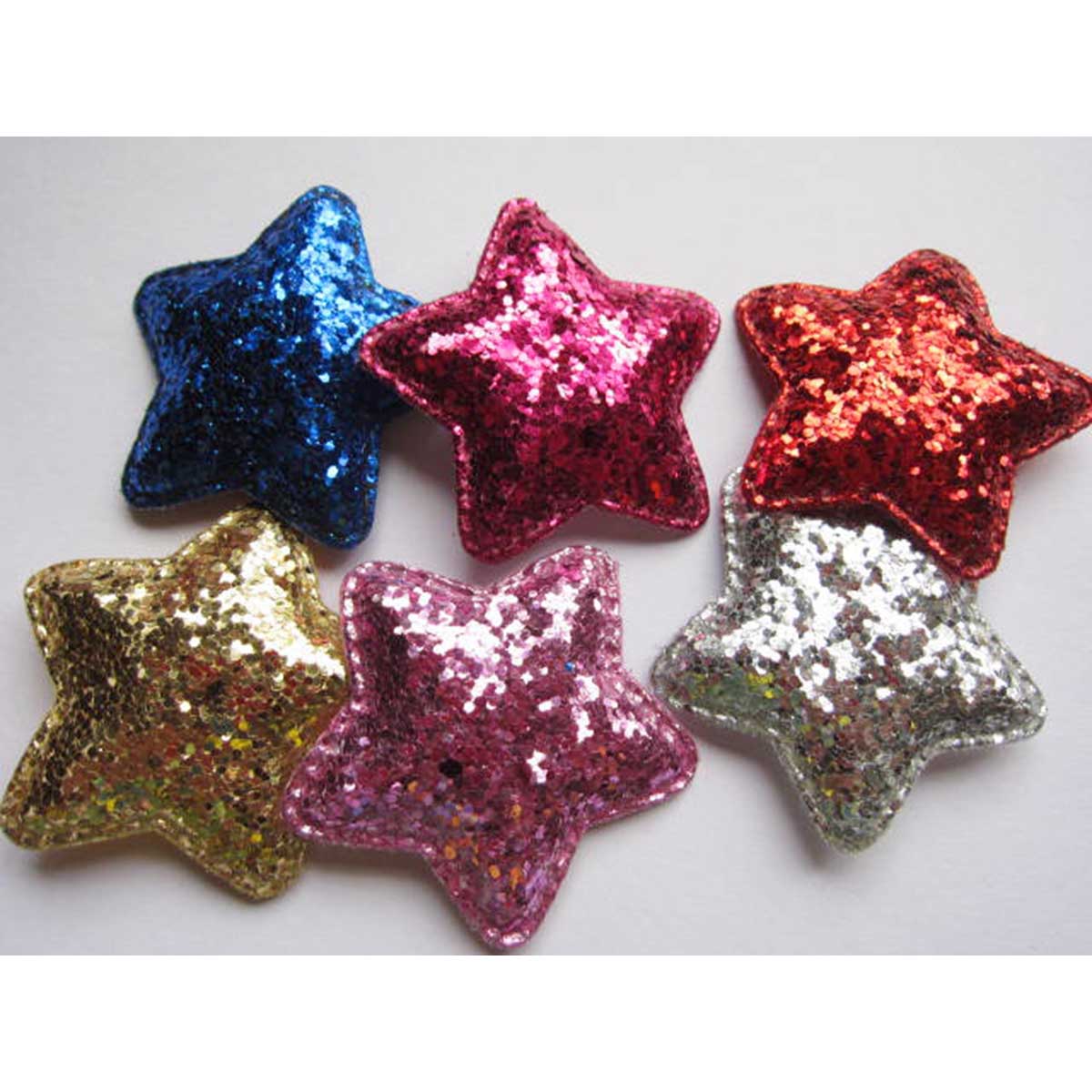 24 Glitter Star 2″ -6 Colors