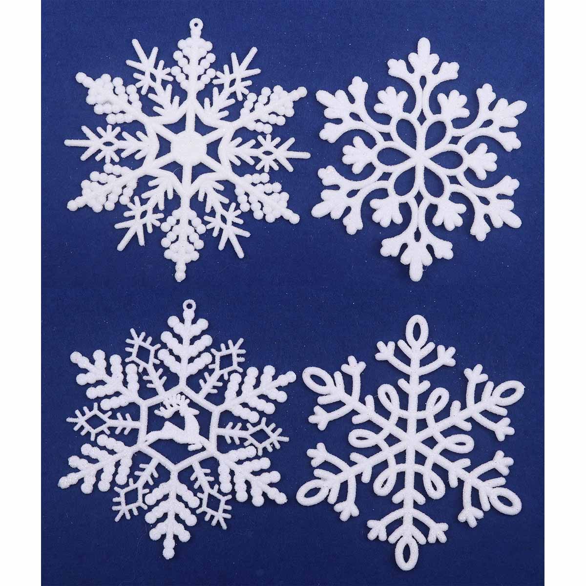 32pcs 4″ Glitter Snowflake Ornament