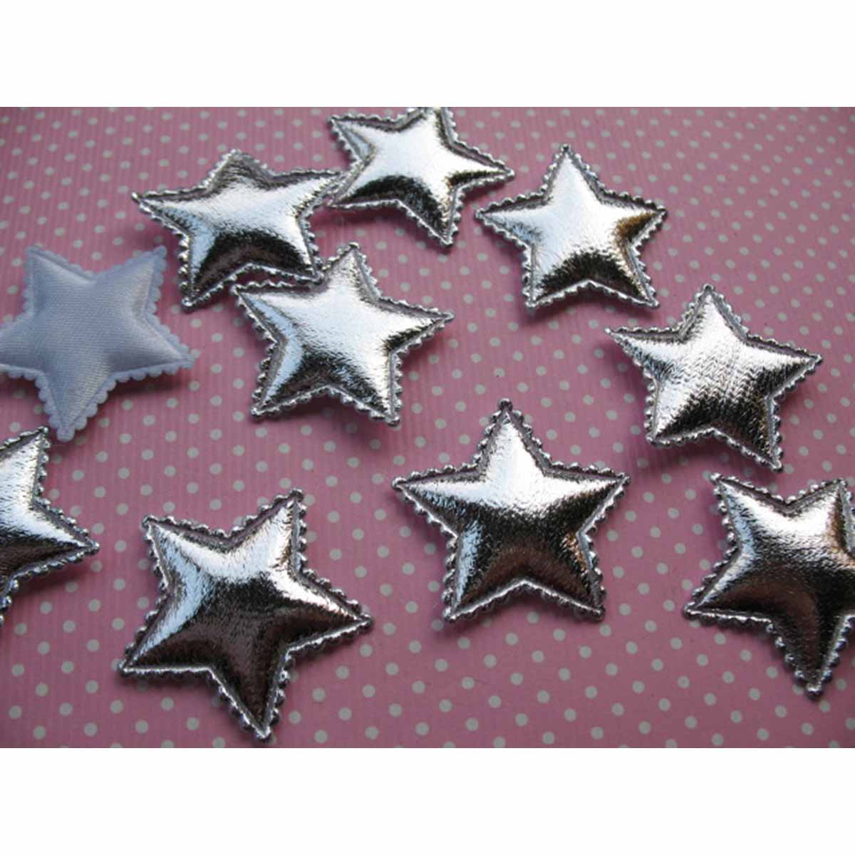 80 Padded Shinny Star 1.25″ -Silver