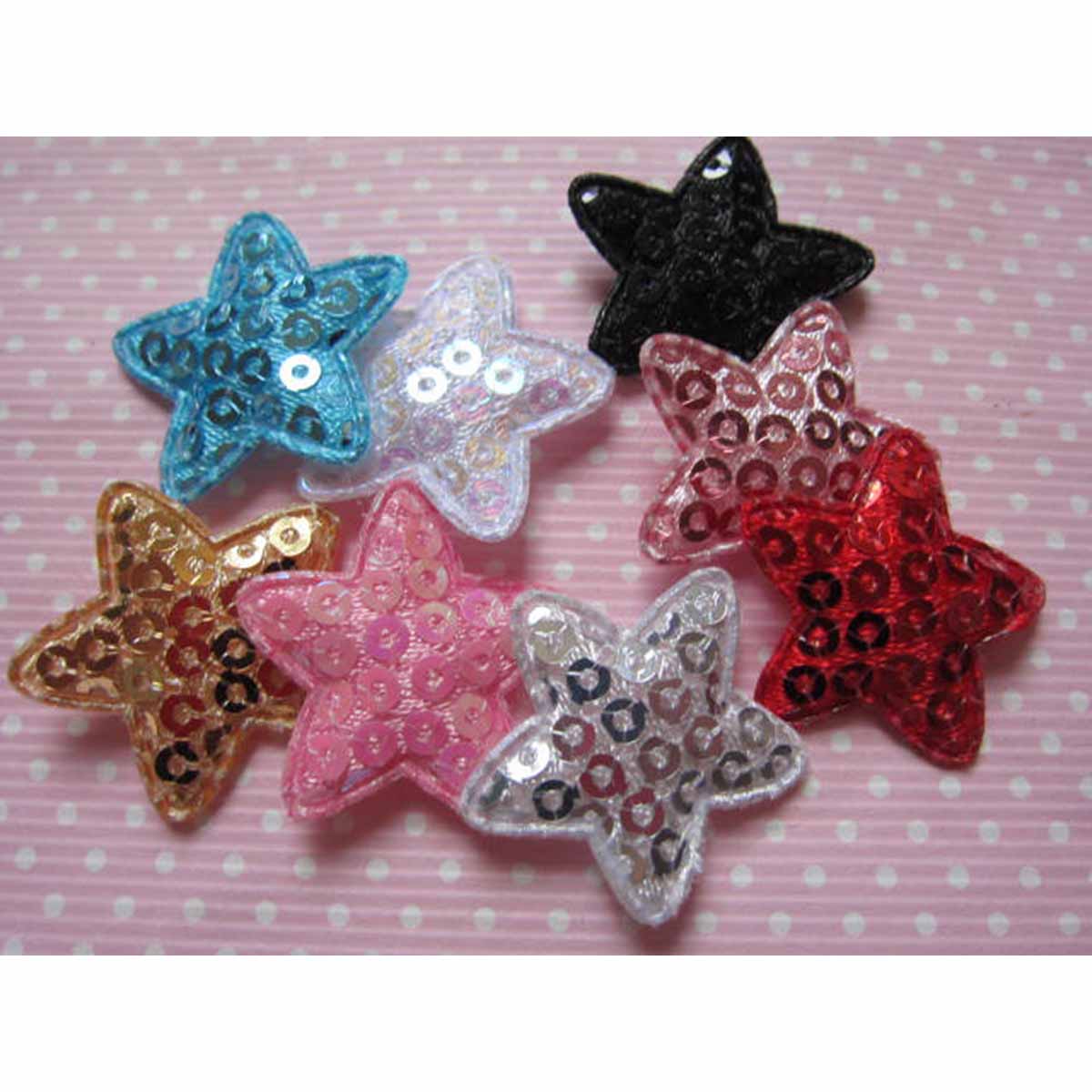 80 Padded Sequin Star 1″-8 Colors