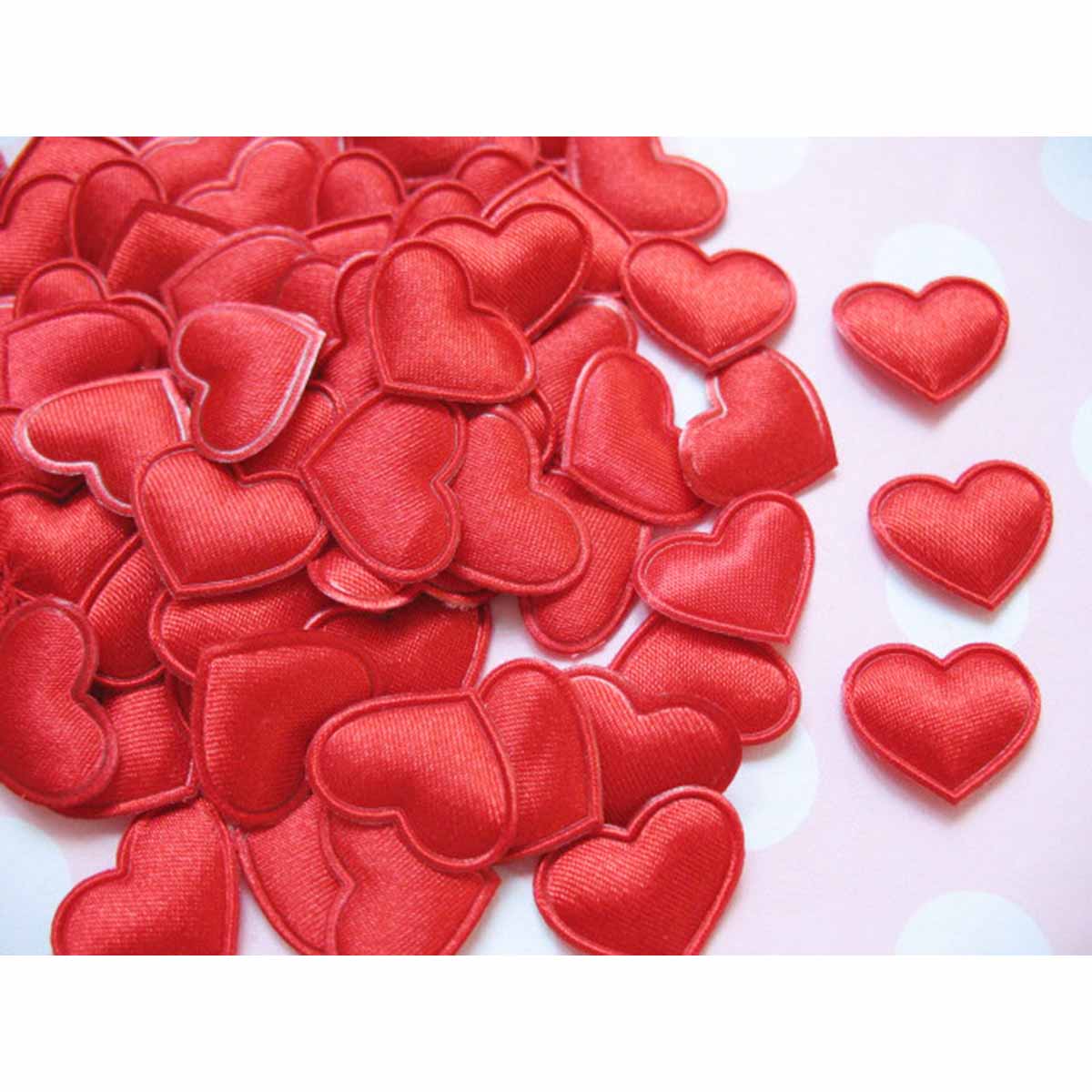 200 Mini Satin Heart 0.75″ -Red