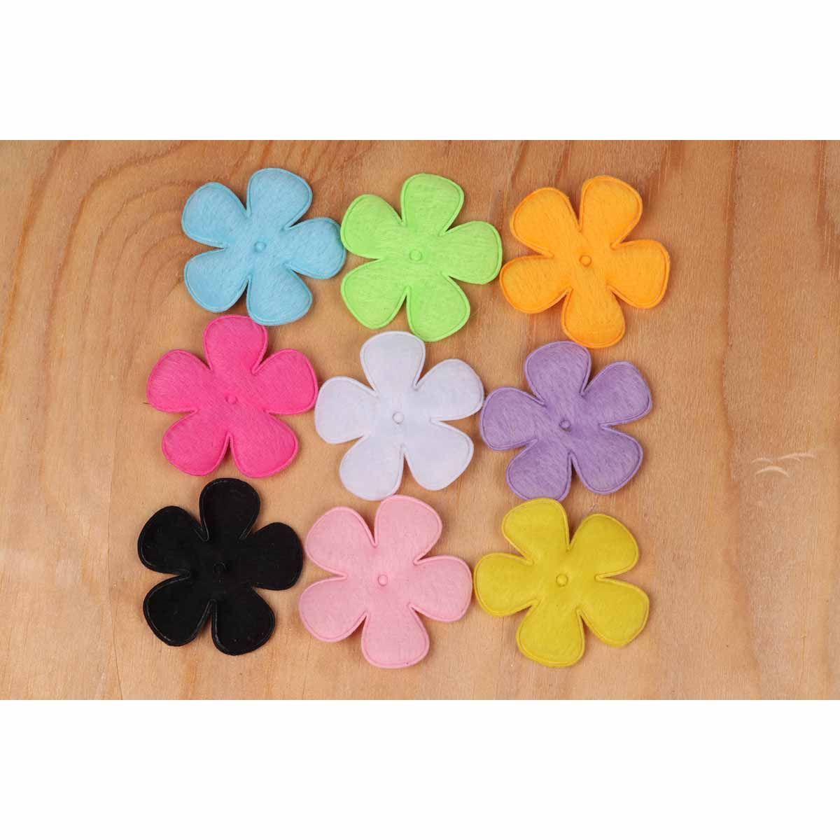 45 Padded Gingham Flower 2″-9 Colors