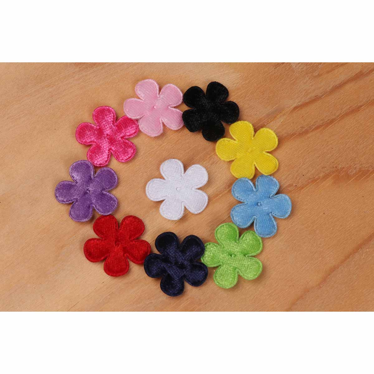 100 Velvet Flower 1″ -10 Colors