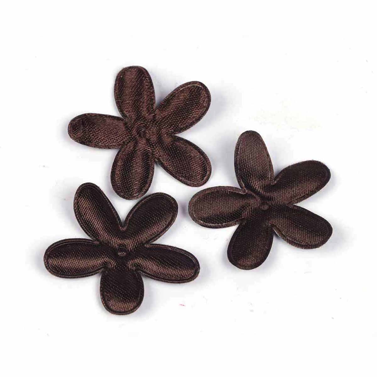 100 Padded Satin Flower 1 3/8″-Chocolate