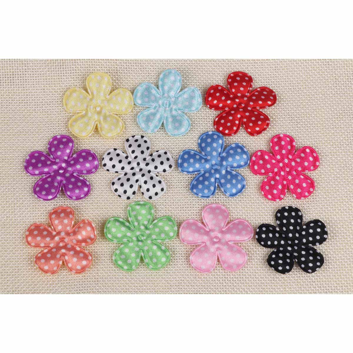 110 Satin Flower Dots 1.5″-11 Colors
