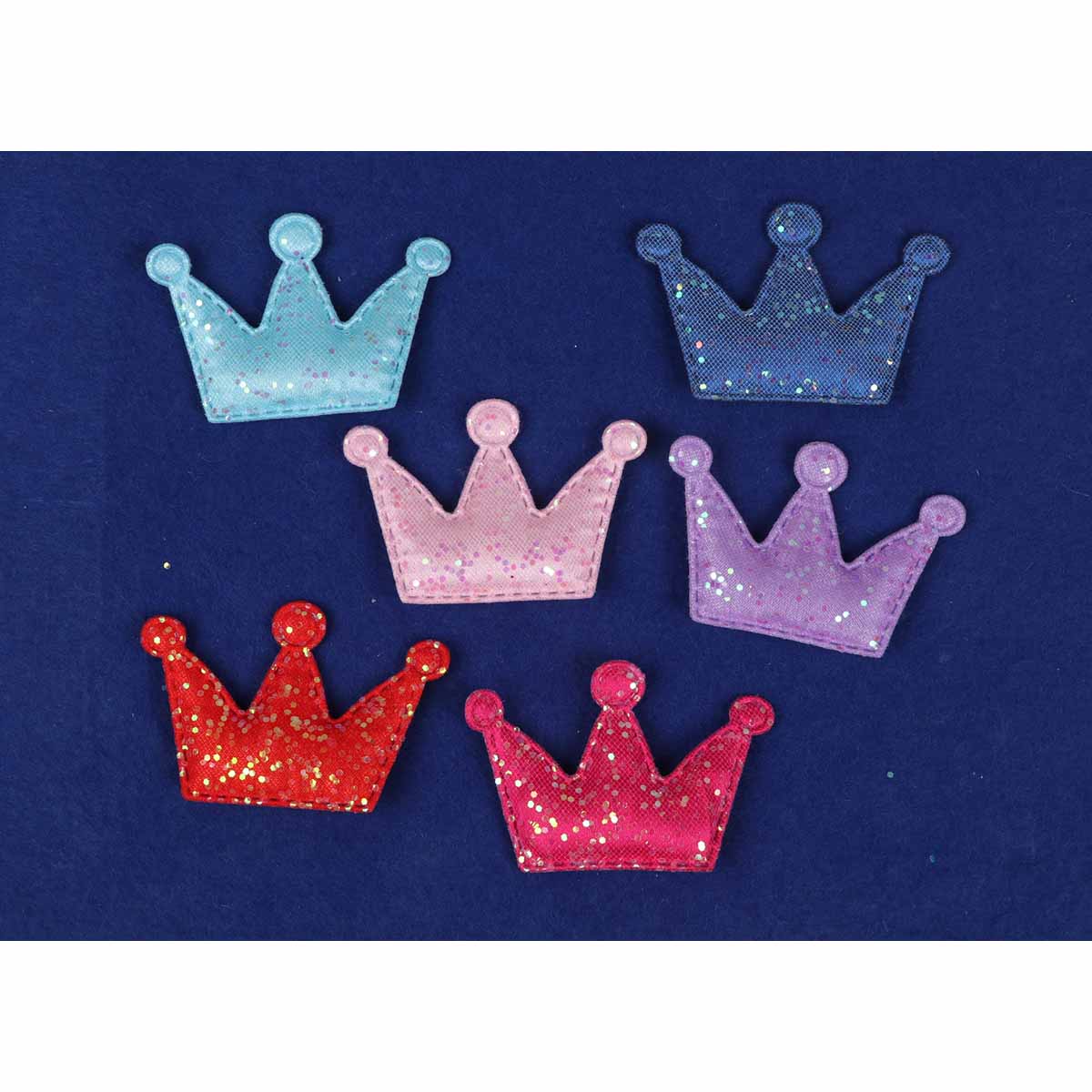 60pcs Padded Sequin Crown 2.25″-6 Colors