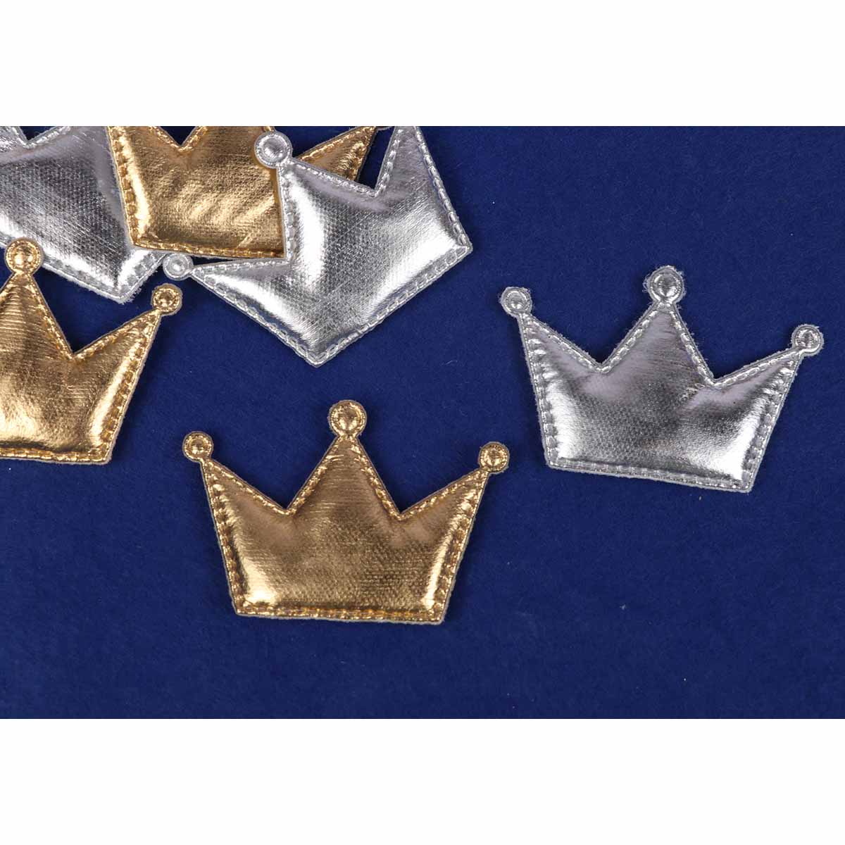 40pcs Padded PVC Crown 2.5″-Gold/Silver