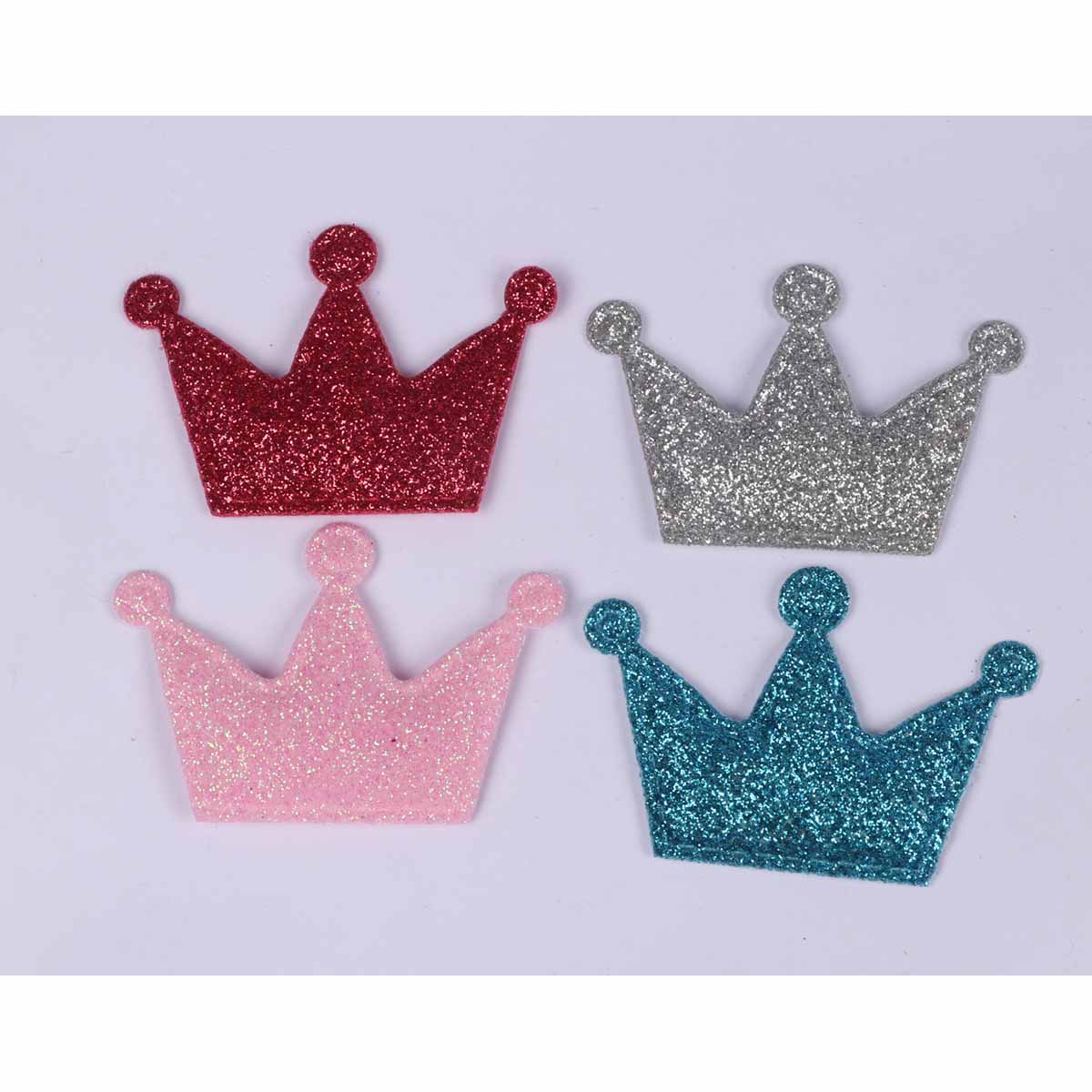 40pcs Padded Glitter Crown 2.25″-4 Colors