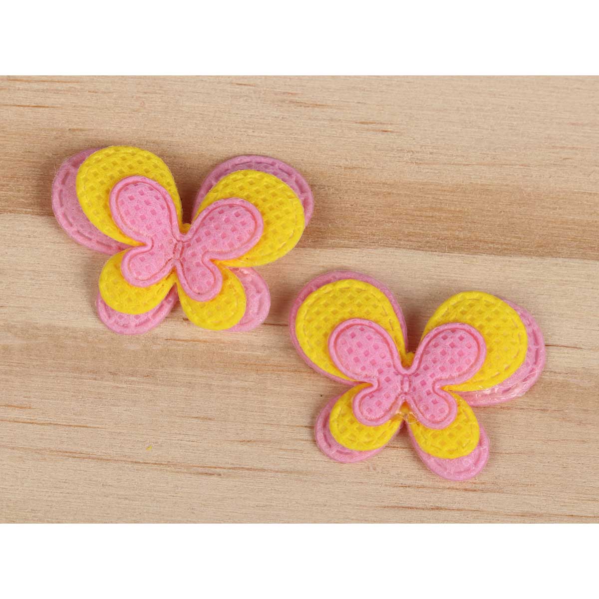 50pcs 3 Layer Padded Butterfly 1.25″-Pink
