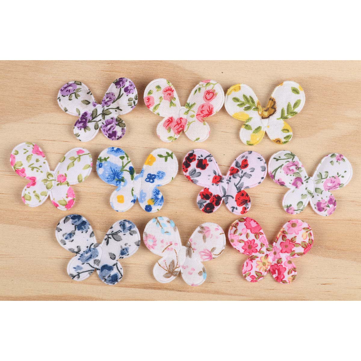 100 Padded Floral Butterfly 1.5″-10 Colors