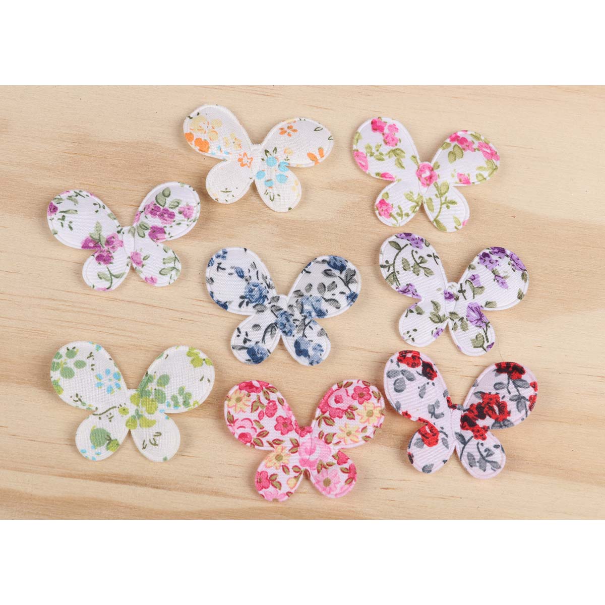 80 Padded Floral Butterfly 1.75″-8 Colors