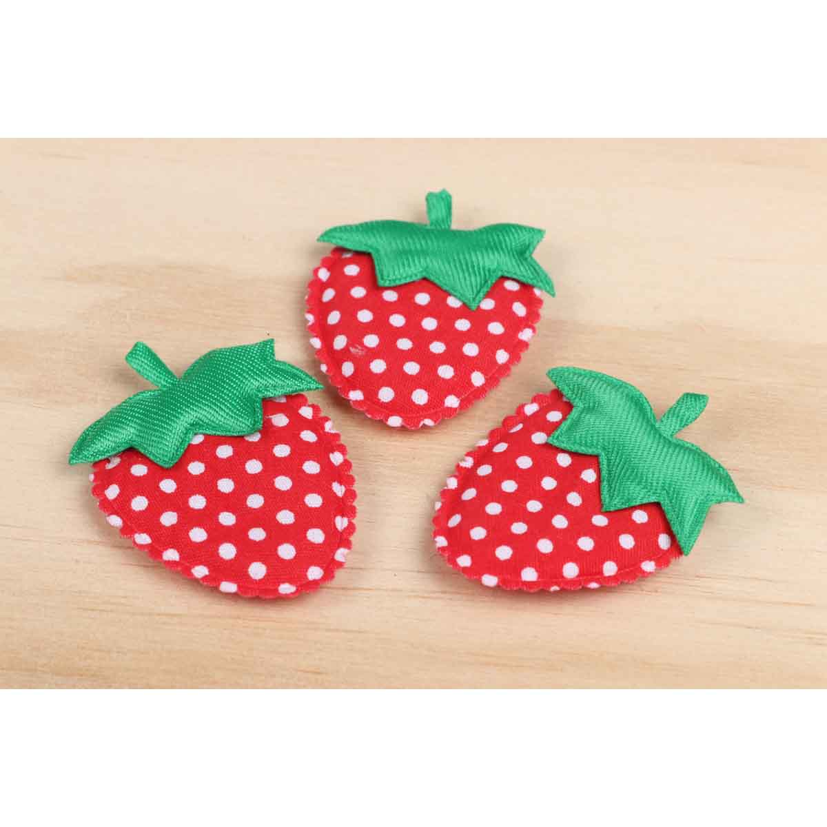 50 Padded Polka Dot Strawberry 1.5″-Red