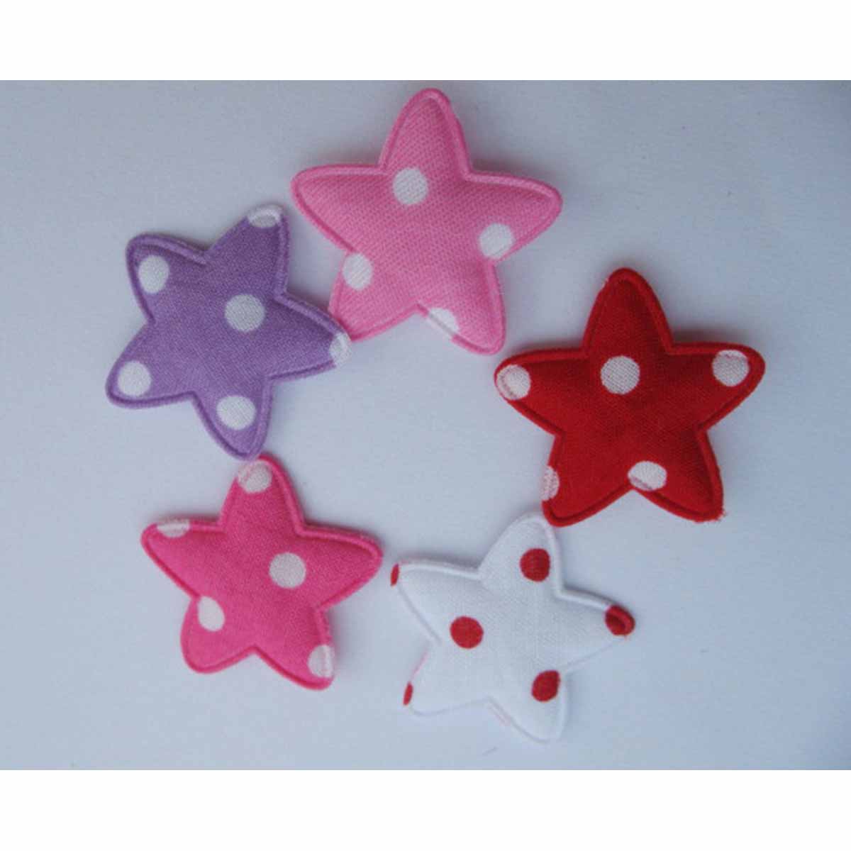 100 Padded Polka Dots Star 1″ -5 Colors