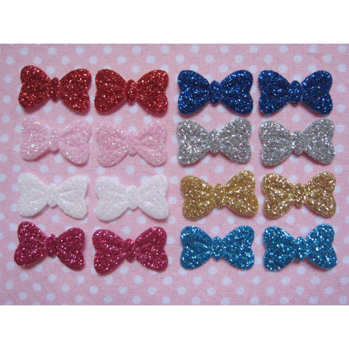 160pcs Sparkly Glitter Bow 3/4″-8 Colors