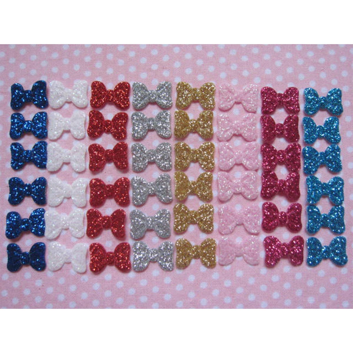 160pcs Sparkly Glitter Bow 1/2″-8 Colors