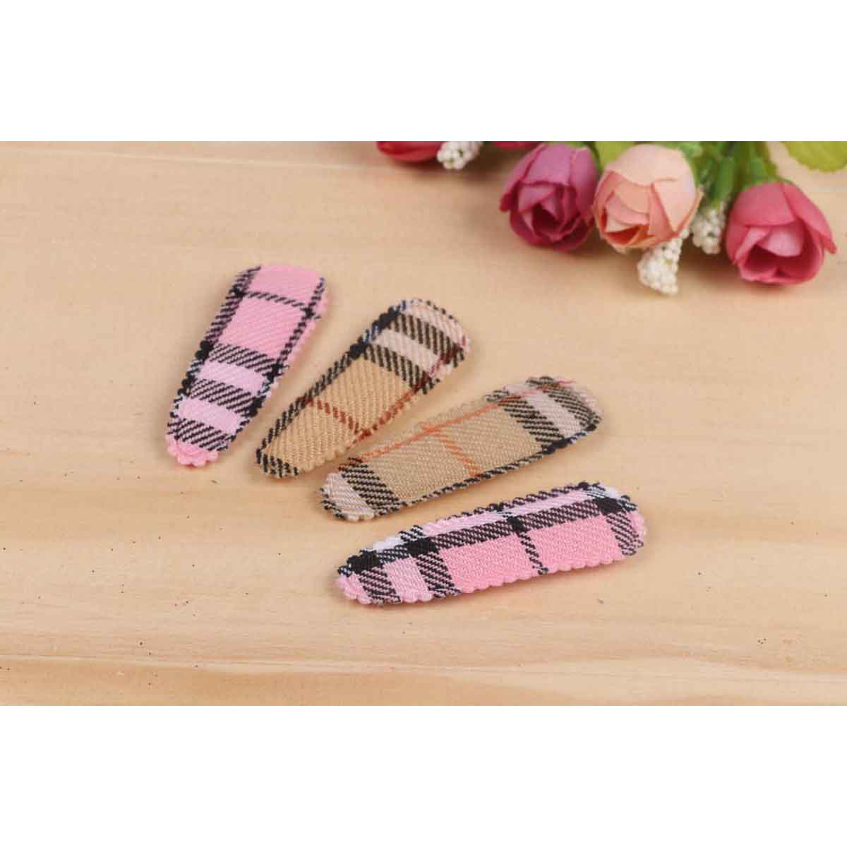 80Pcs Gingham Hair Clip Covers 45mm-2 Colors