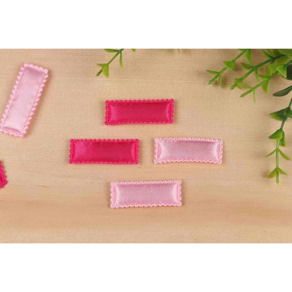 100 Padded Satin Hair Clip Covers 35mm-Hot Pink/Pink