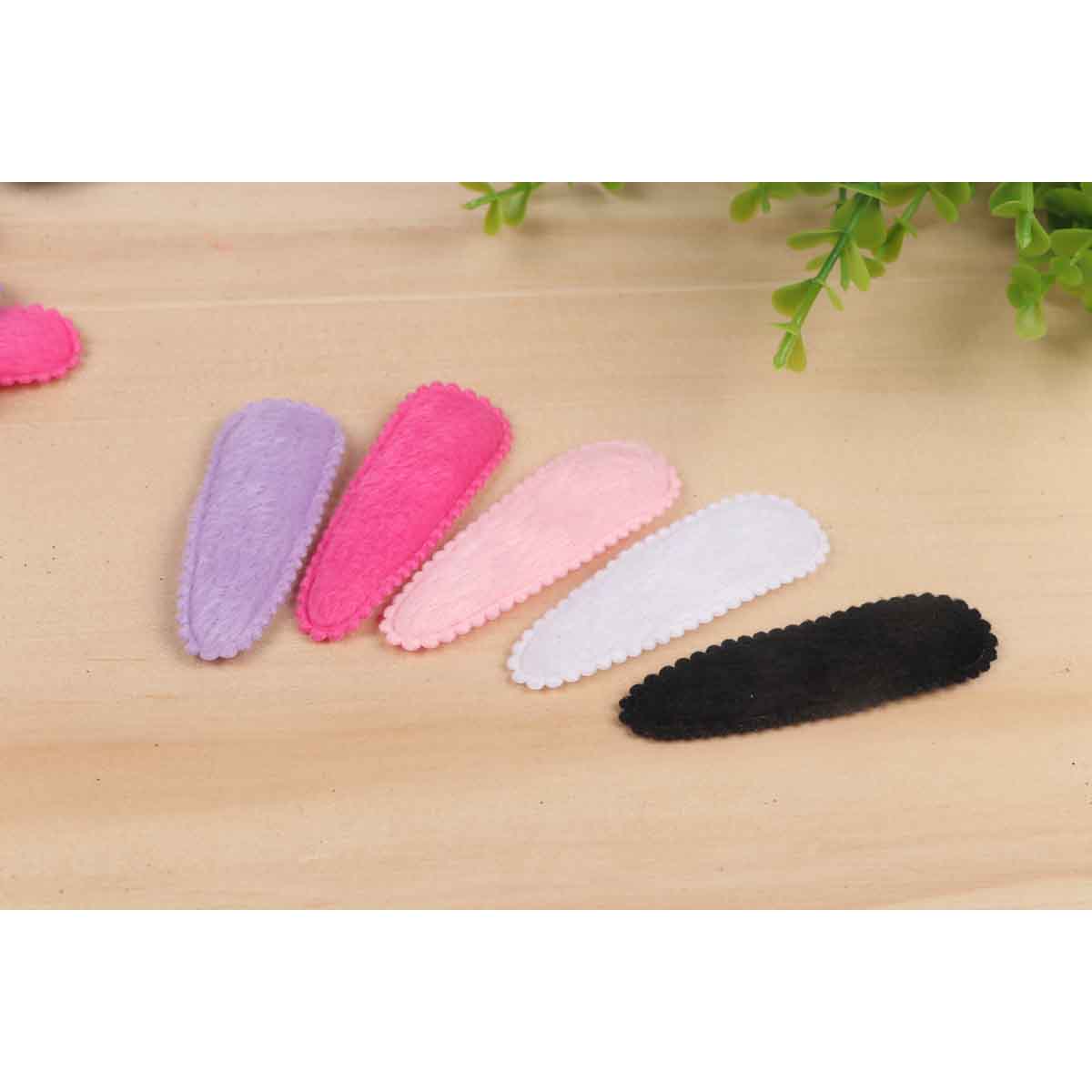 100 Padded Furry Hair Clip Covers 55mm-5 Colors