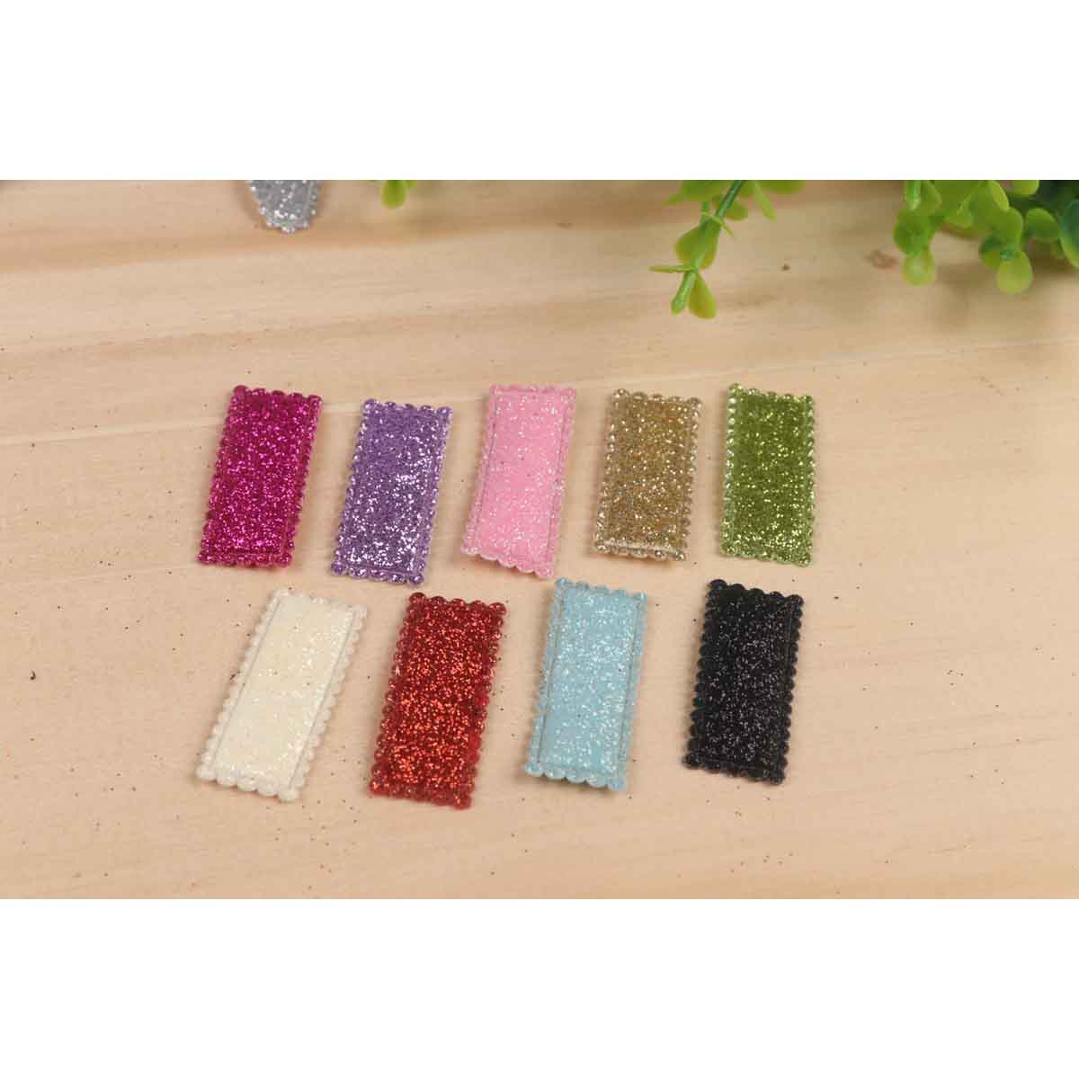 90 Glitter Hair Clip Covers 35mm-9 Colors