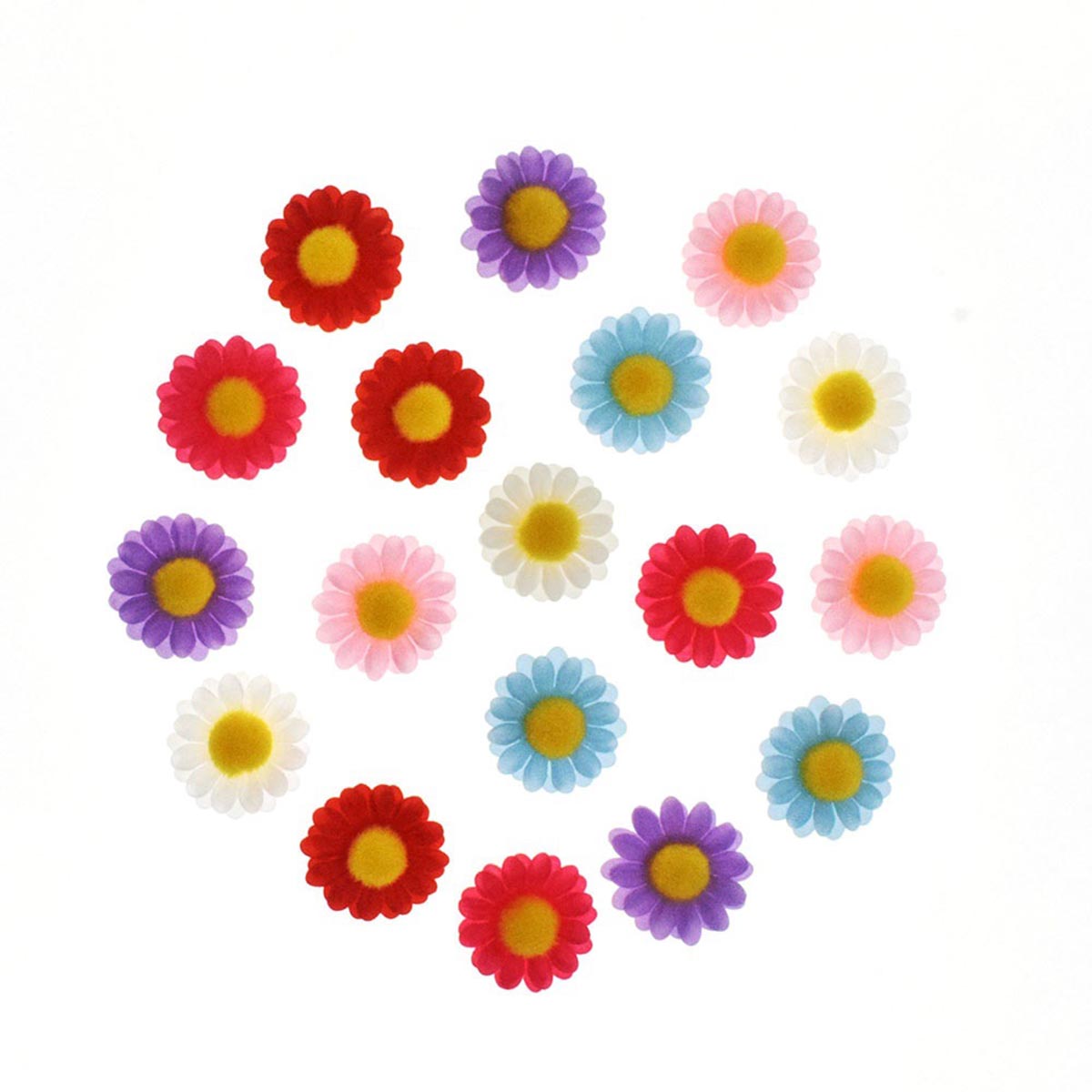 48pcs Daisy Flower 1 1/8″- 6 Colors