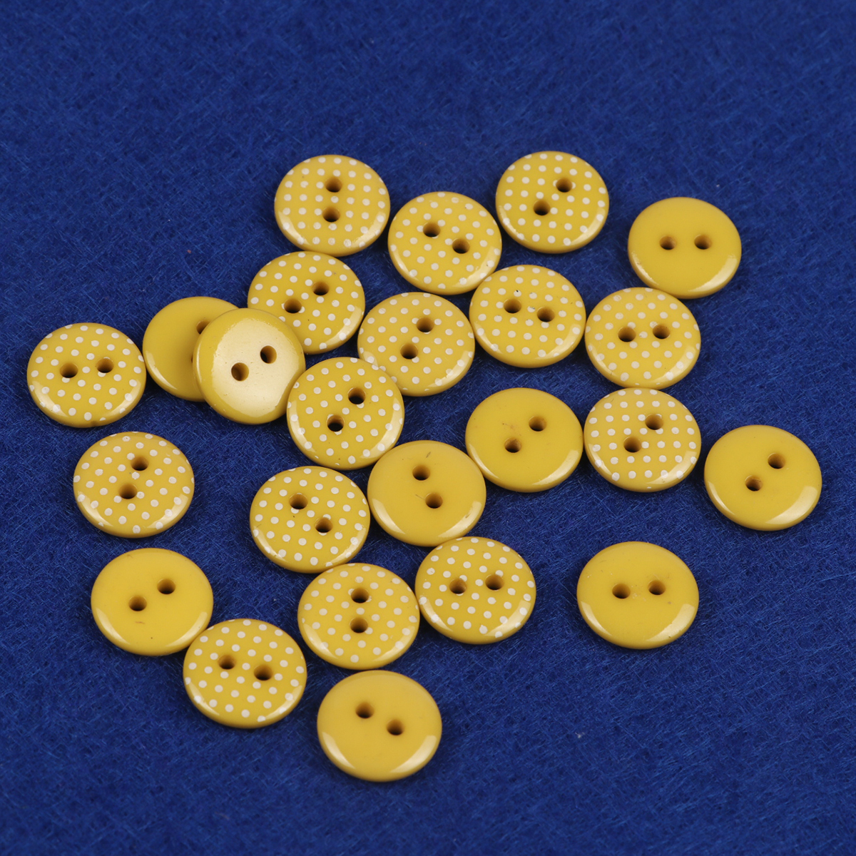 100pcs Dots Round Resin Button 12mm-Mustard Yellow BU03