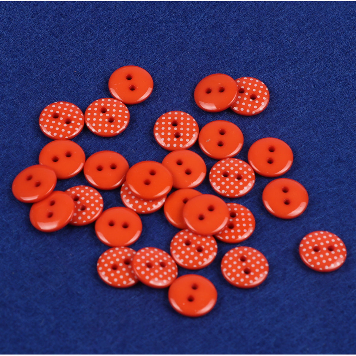 100pcs Dots Round Resin Button 12mm-Orange BU03