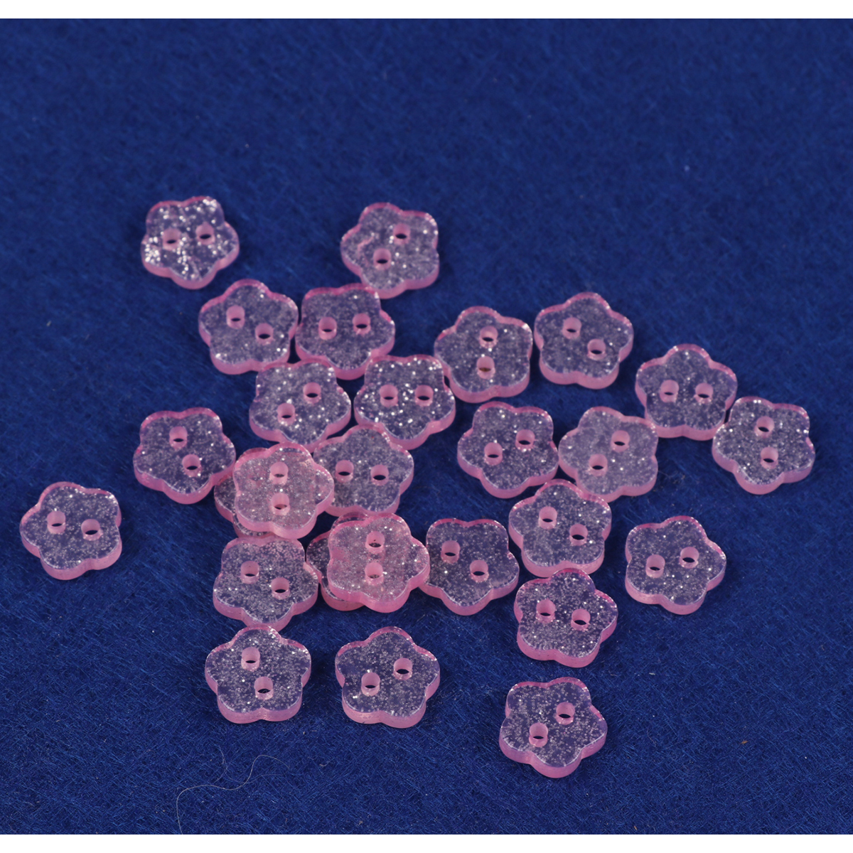 100pcs Flower Resin Button 12mm-Pink BU07
