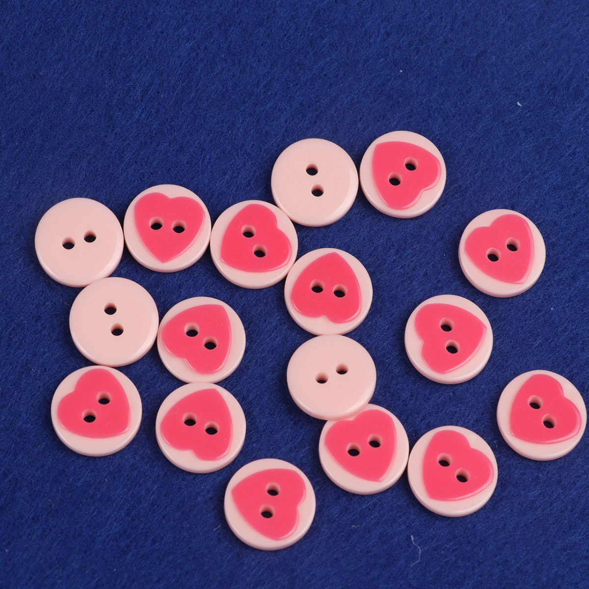 100pcs Round Resin Button/heart 15mm-Pink BU05
