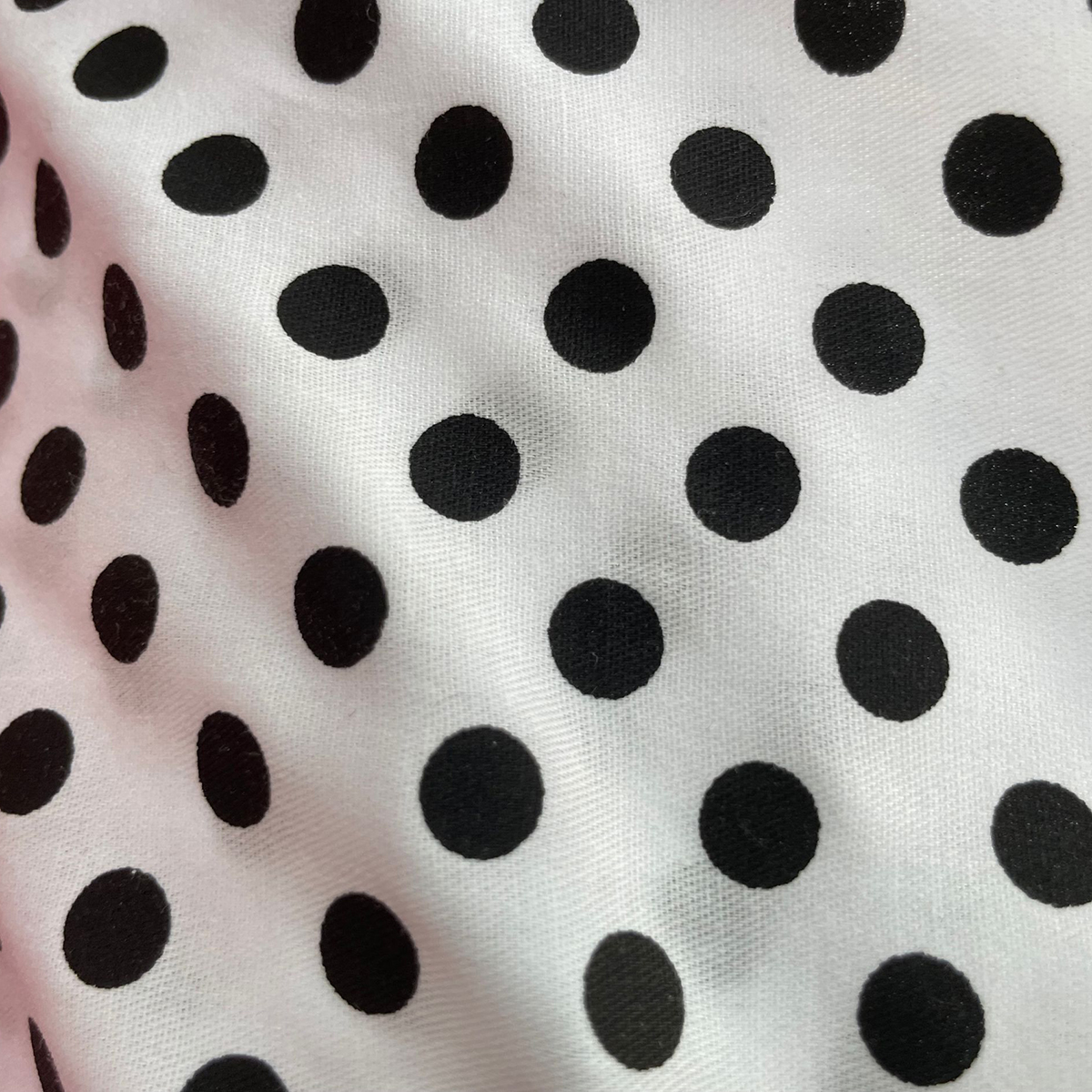 Polka Dots Cotton Fabric-White