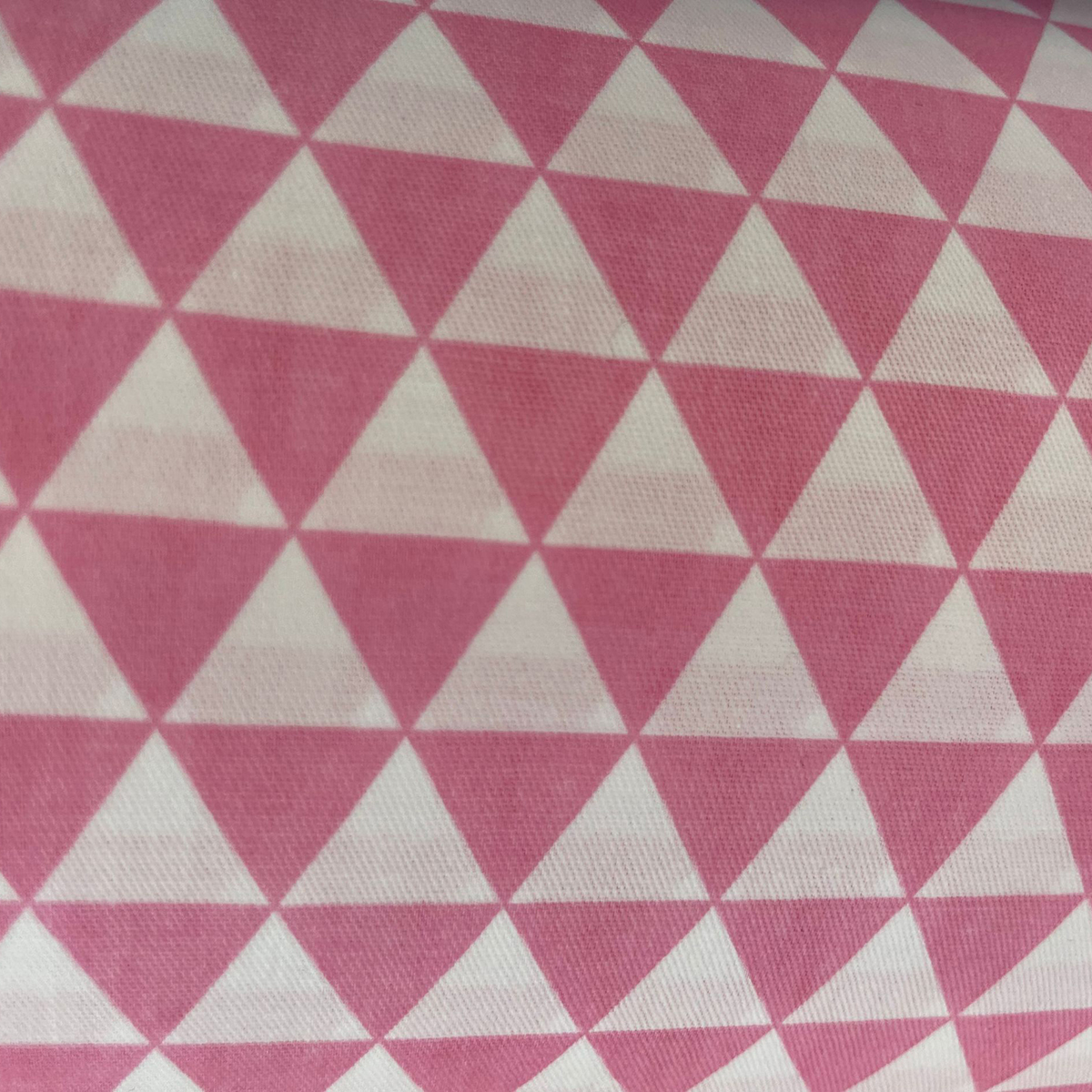 Triangles Cotton Fabric-Pink