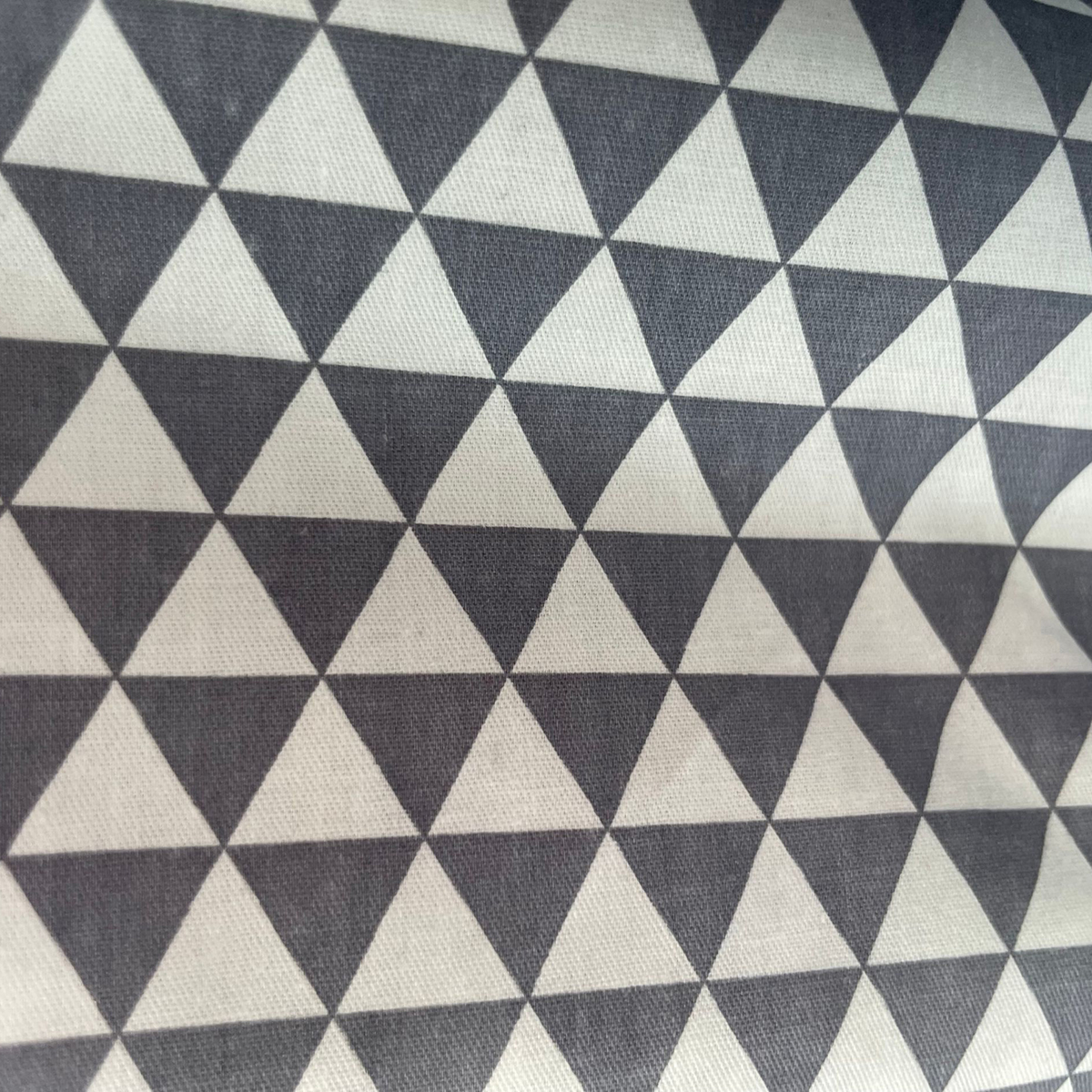 Triangles Cotton Fabric-Grey