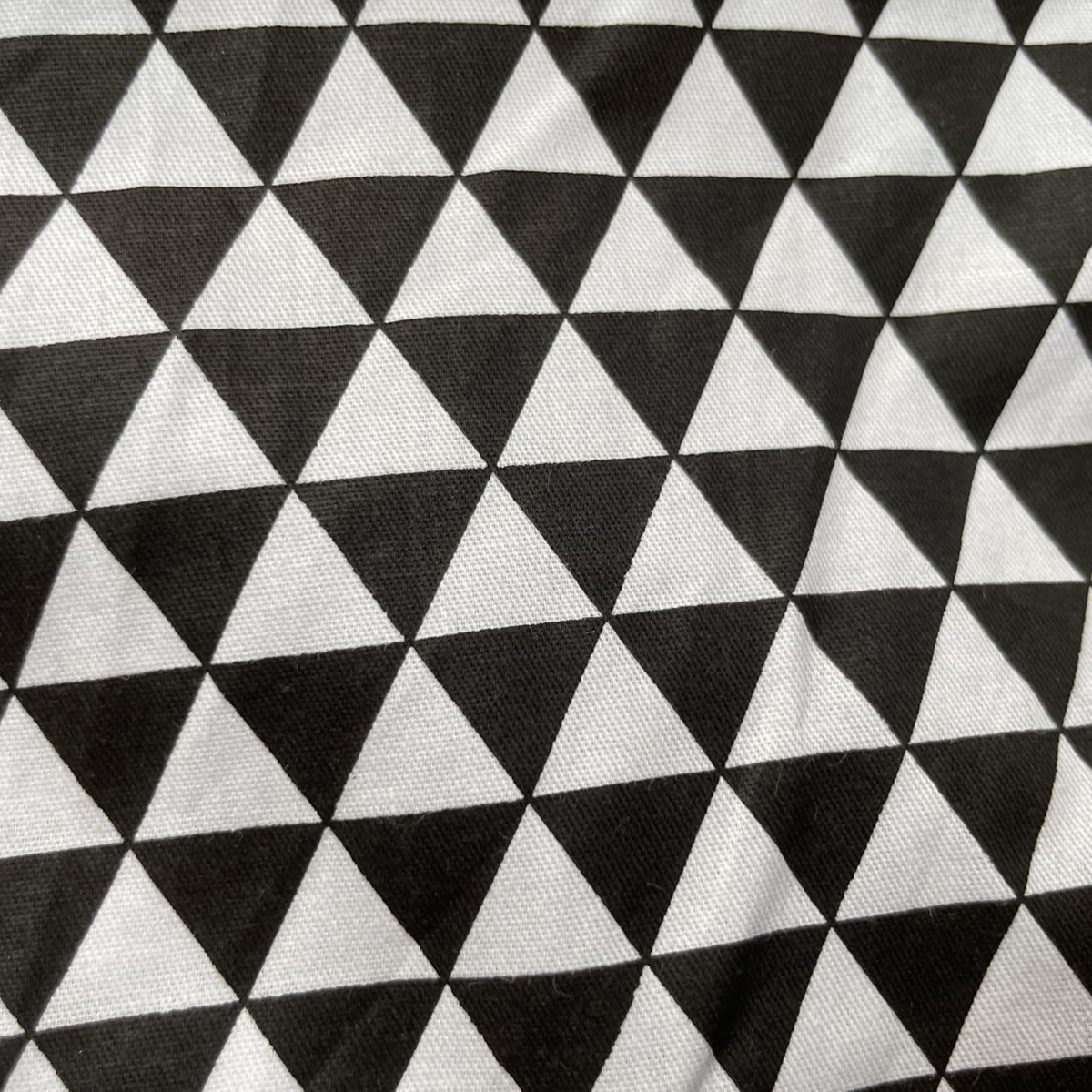 Triangles Cotton Fabric-Black