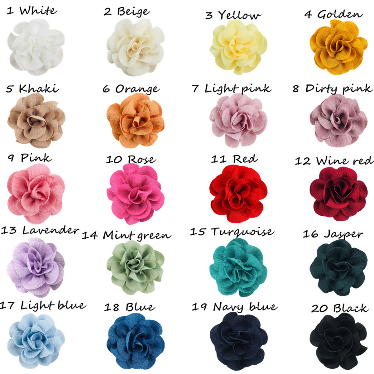 20 Pcs of 2.75″ Handmade Fabric Flower PPZ7-U  Pick