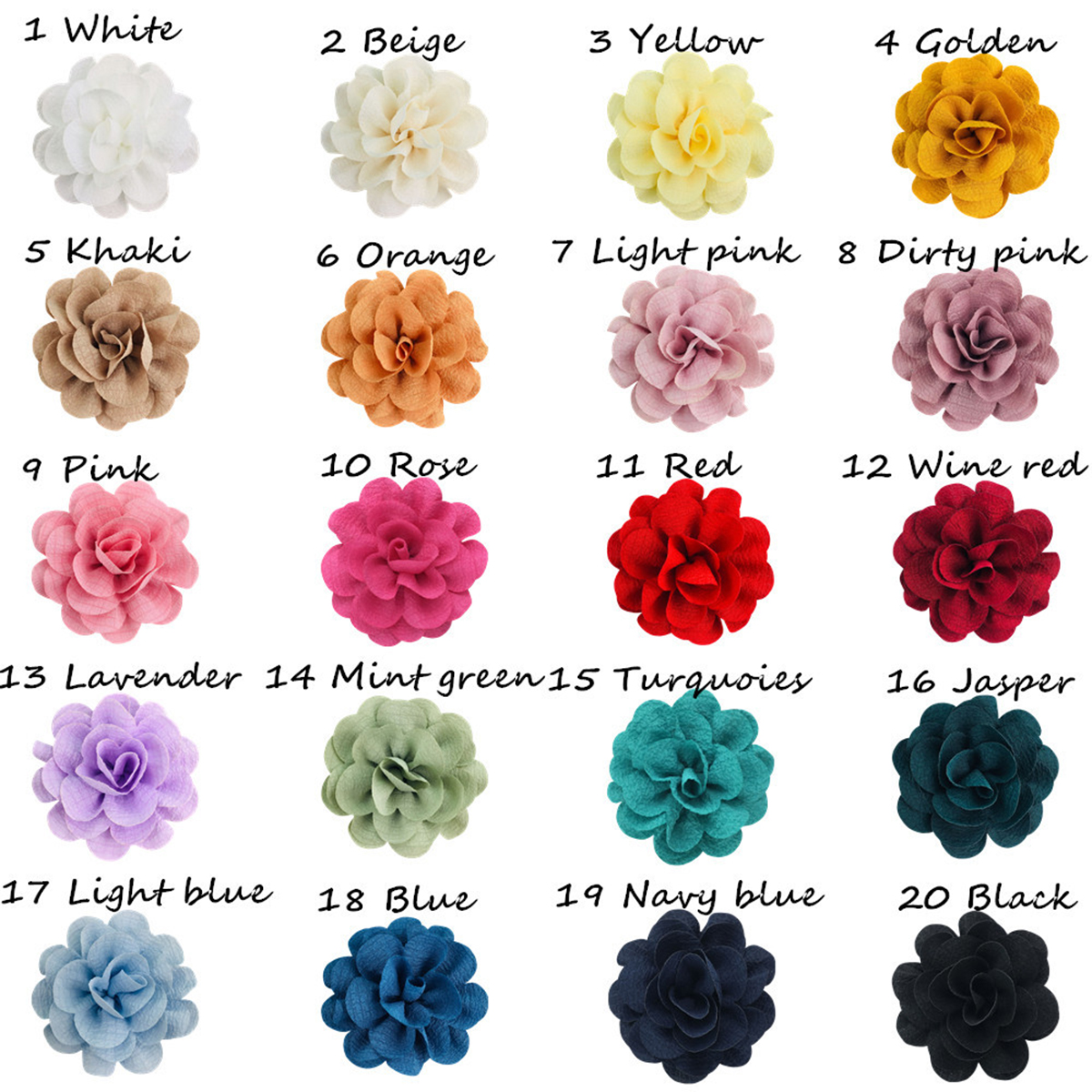 20 Pcs of 4″ Handmade Fabric Flower PPZ10-U  Pick