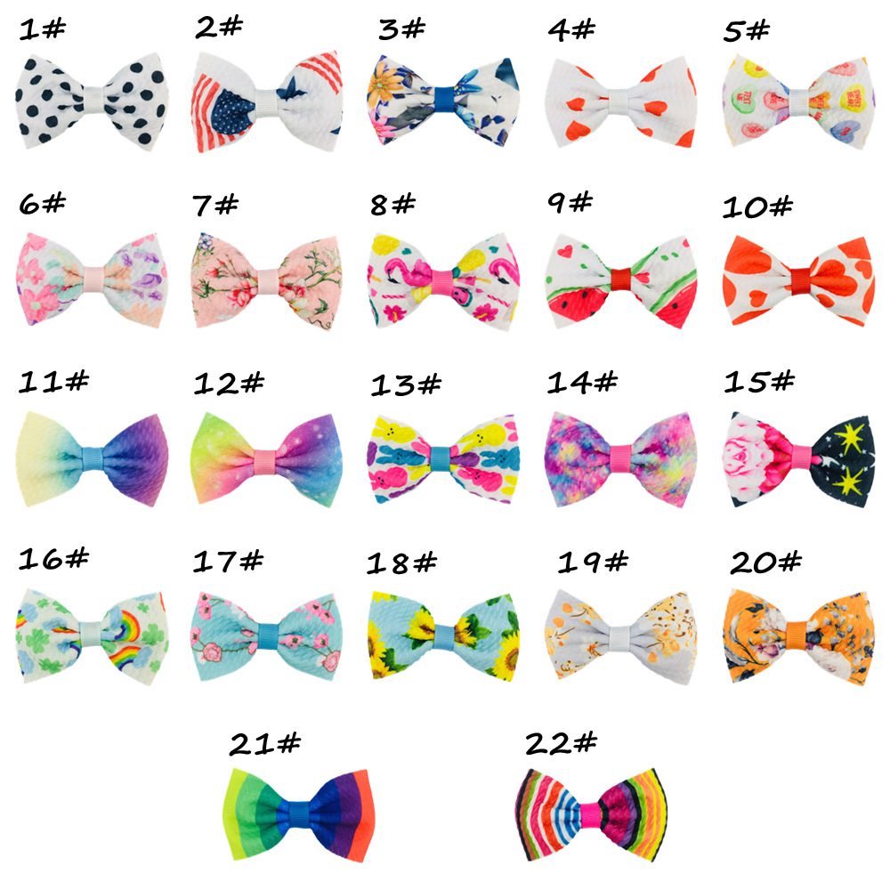 30pcs Colorful Print Fabric Bows 3″ XPPYH3-U PICK