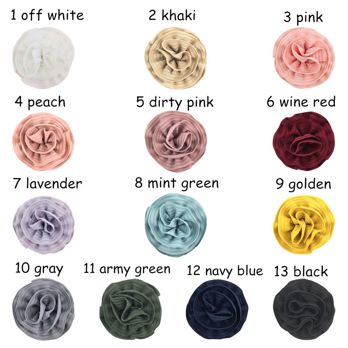 13 Pcs of 4″ Handmade Fabric Flower KT4-U  Pick