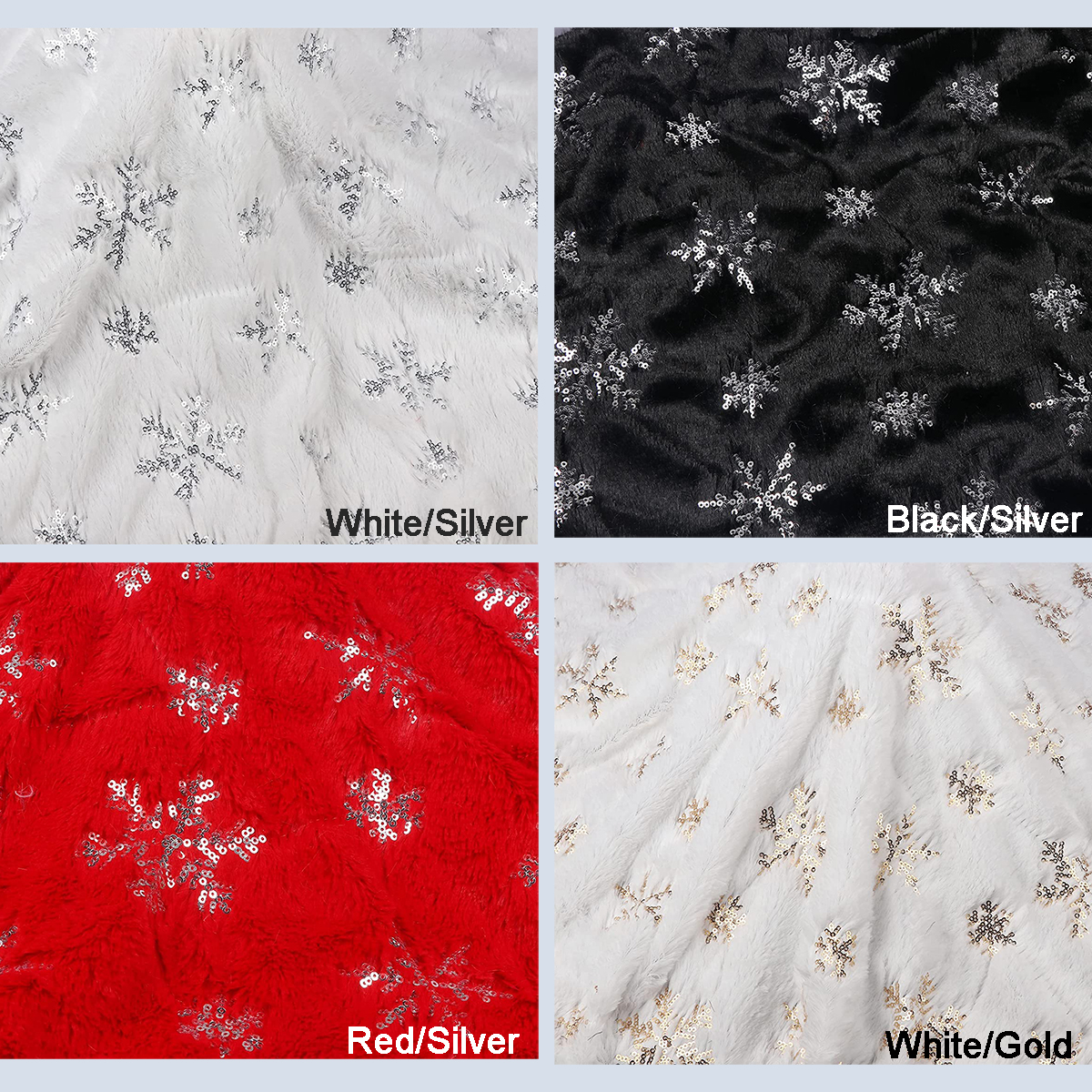 Faux Fur Fabric with Sequin Snowflake-U PICK