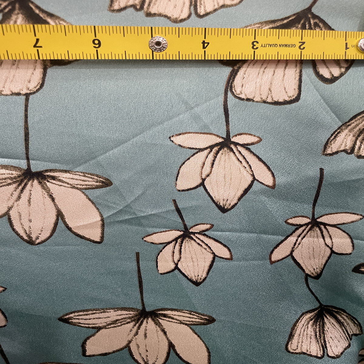 Lotus Print Satin Silk Fabric
