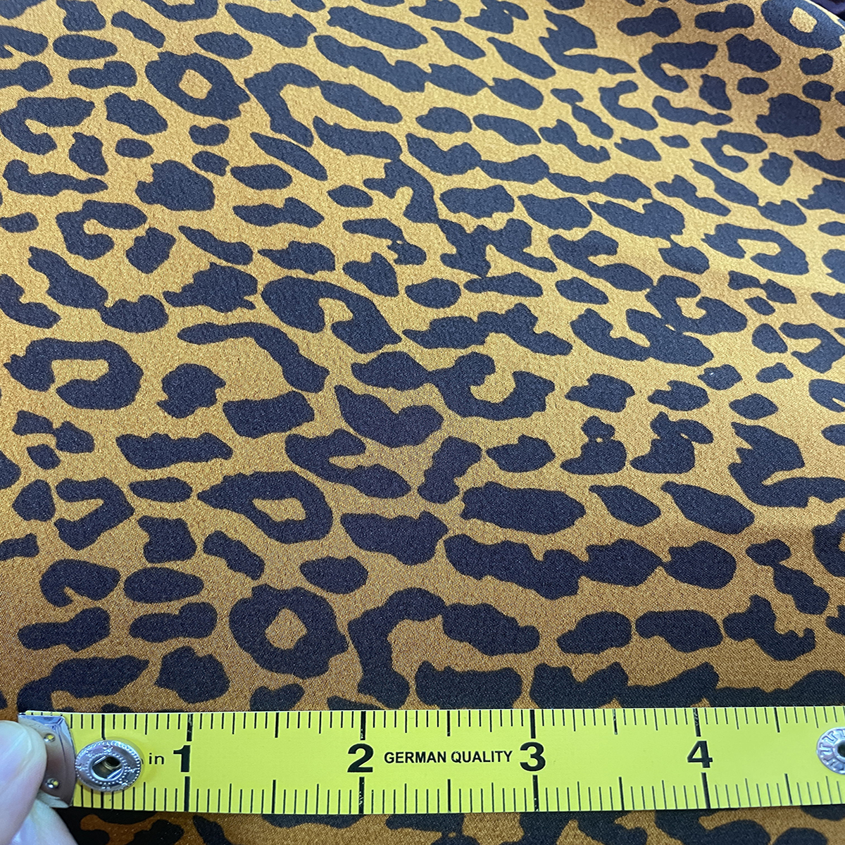 Leopard Print Satin Silk Fabric