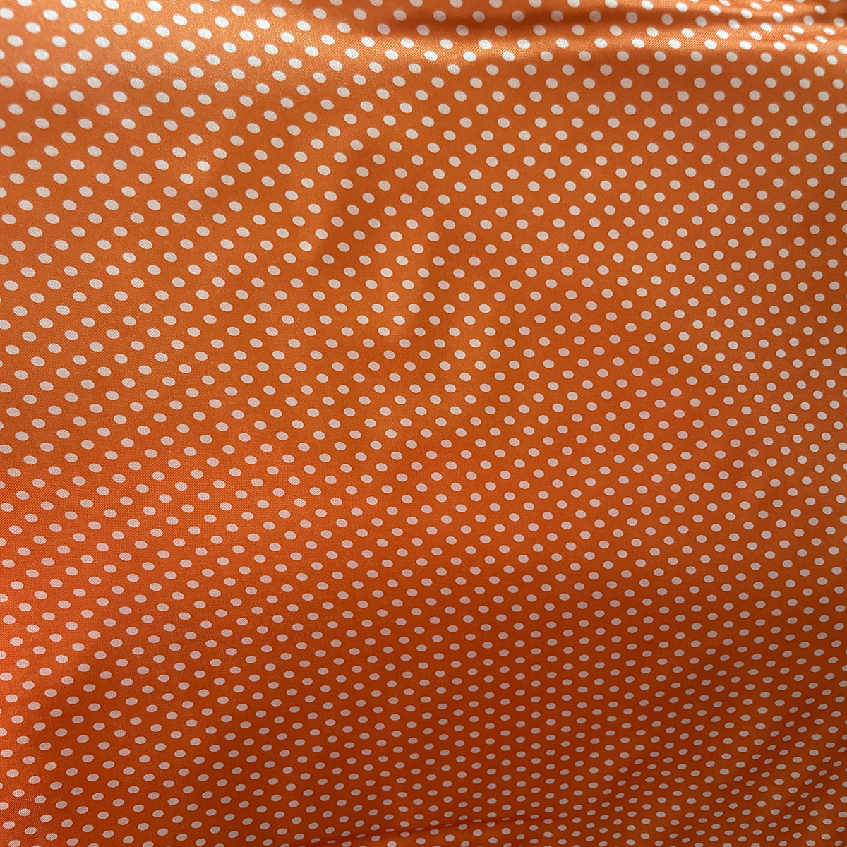 Polka Dots Prints Satin Fabric-Orange