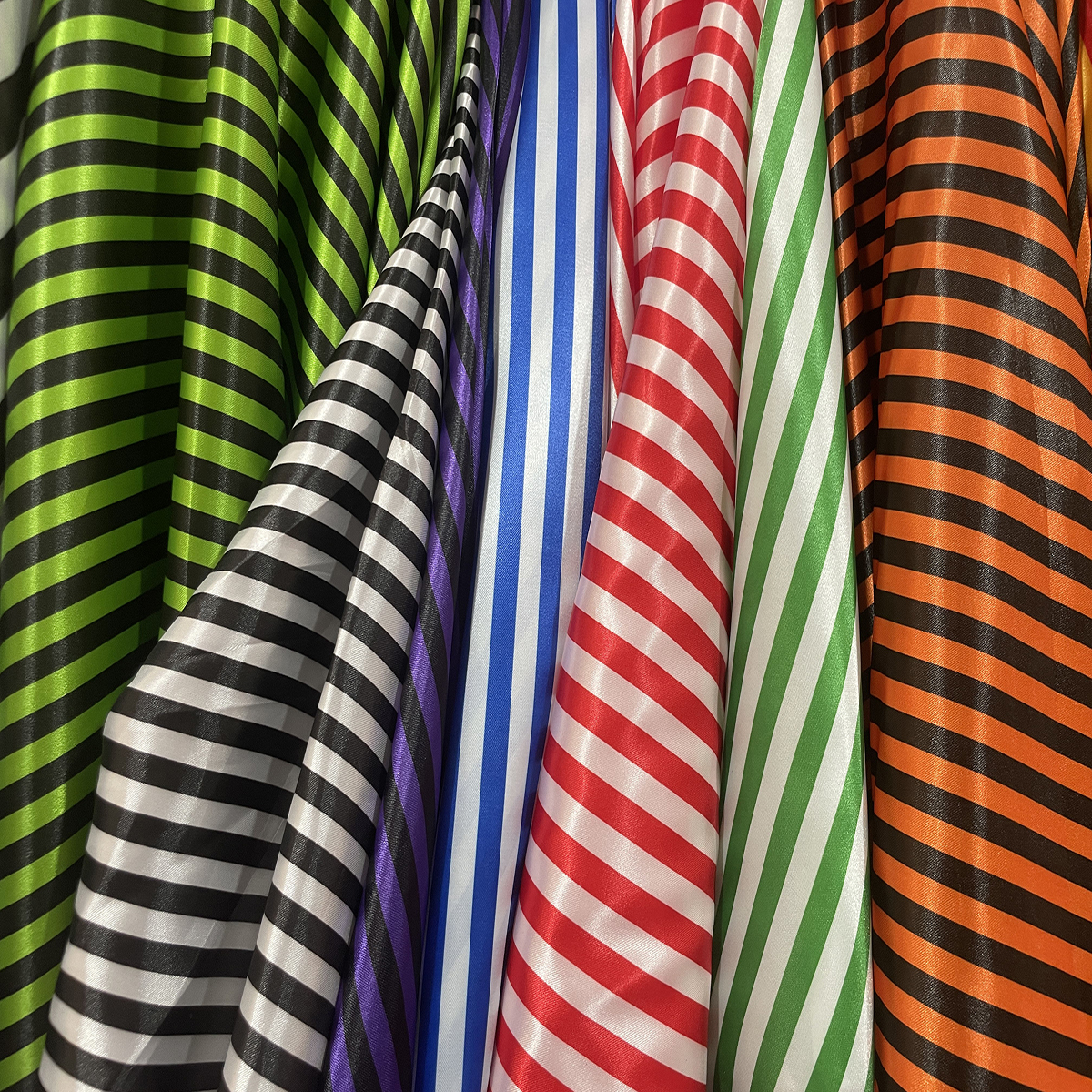 Stripe Prints Satin Fabric-U Pick